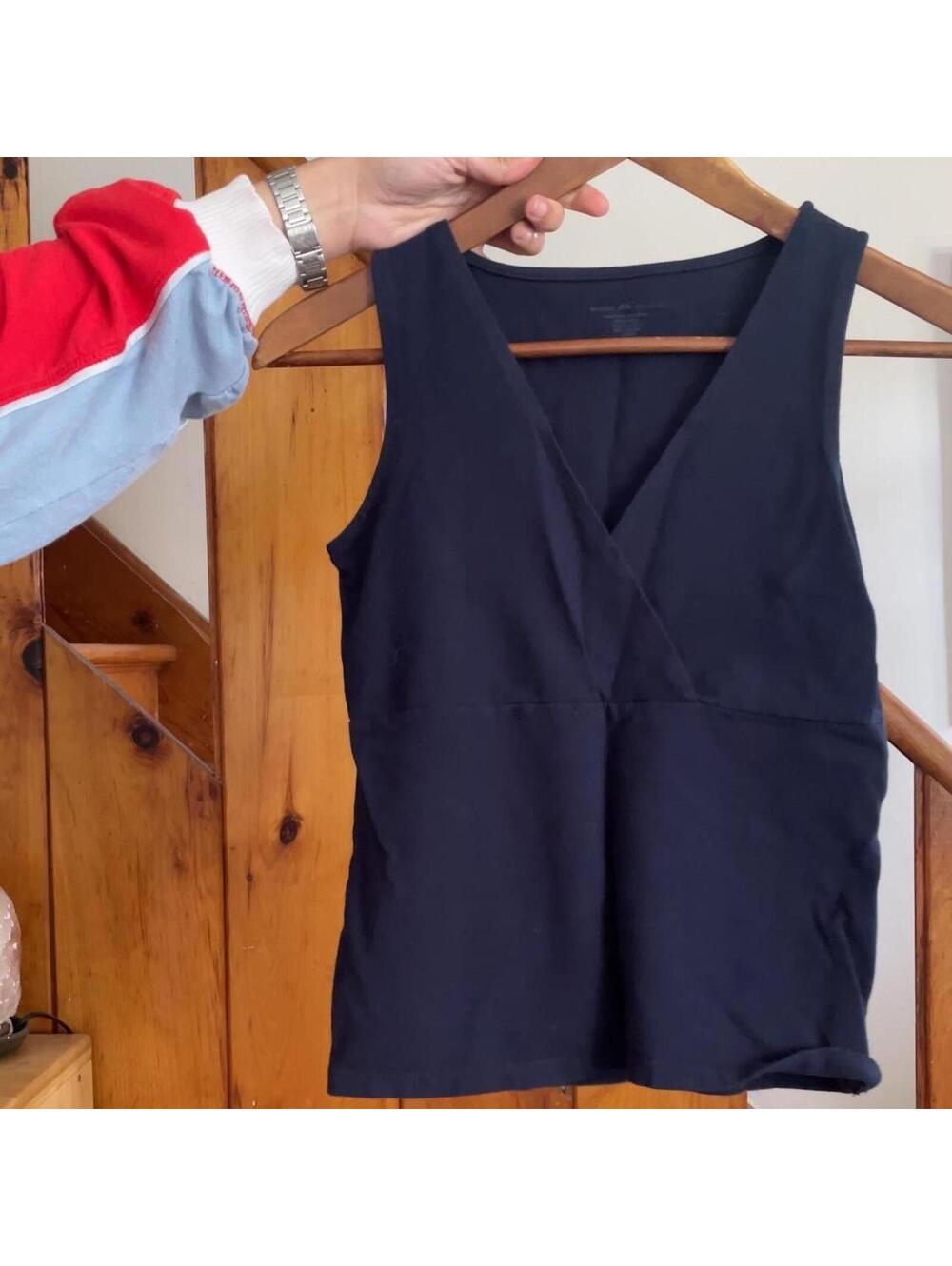 Navy blue Brandy Melville babydoll vneck tank top